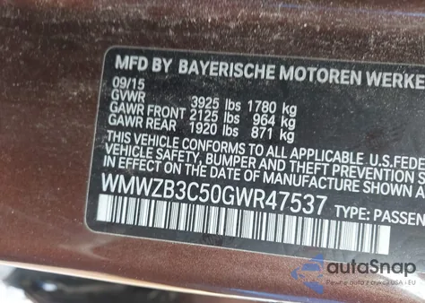 2016 Mini Countryman Cooper из США, поврежденный, VIN WMWZB3C50GWR47537